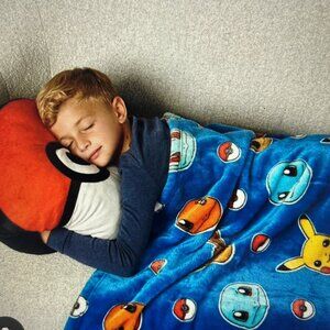 Pokemon Fleece Blanket  & Pocket Pillow 50”x 60”